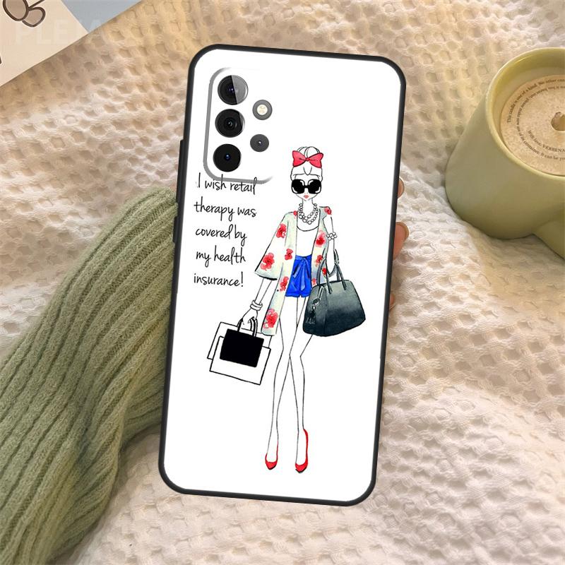 Harrods Shopping Girl Hülle Für Samsung Galaxy A06 A26 A16 A56 A36 A05 A22 A32 A52 A54 A34 A14 A55 A15 A53 A33 A35