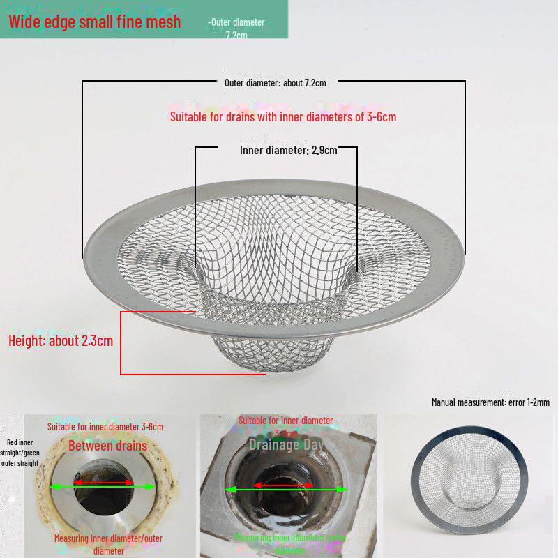 

Фильтр для слива воды из нержавеющей стали (5/7/9/11см) для остатков риса 7cm straw hat filter