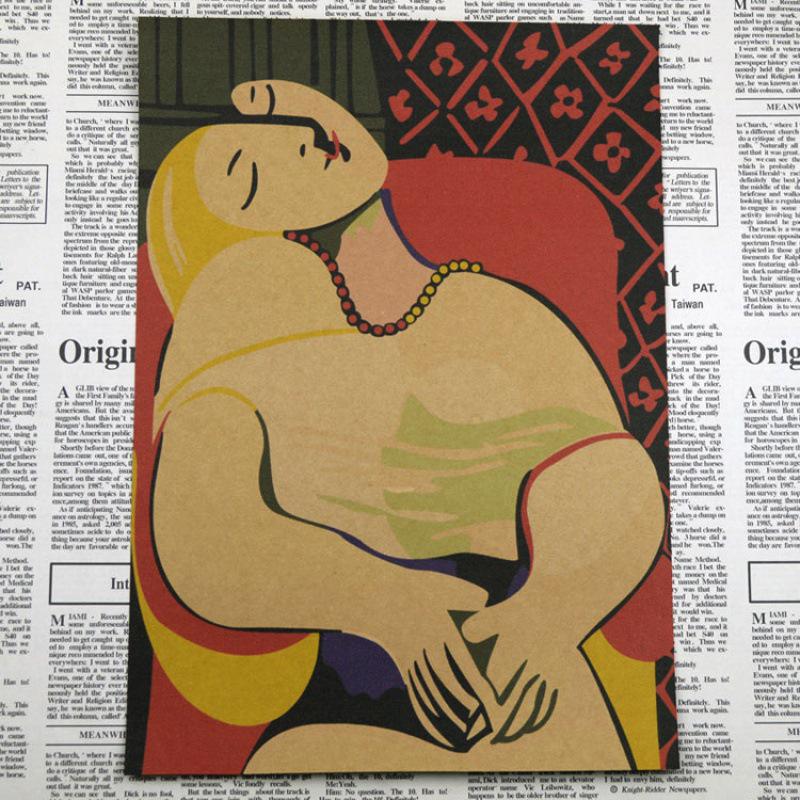 Classic Picasso Oil Painting Retro Kraft Paper Poster for Decor