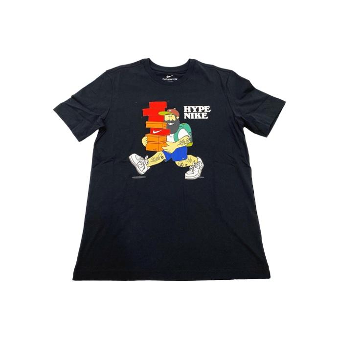 Nike Pánské tričko s krátkým rukávem a kulatým výstřihem, potisk s abecedou, kreslený styl, Černá CW4003-010