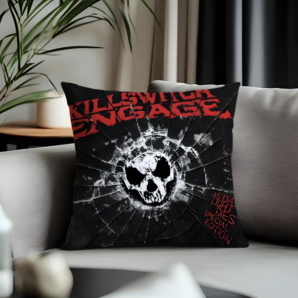 Trending Kkillswitch Engageied Cushion Cover Antidustmite Pillowcase Invisible Zipper Silky Short Plush Sofa Cushion Cover