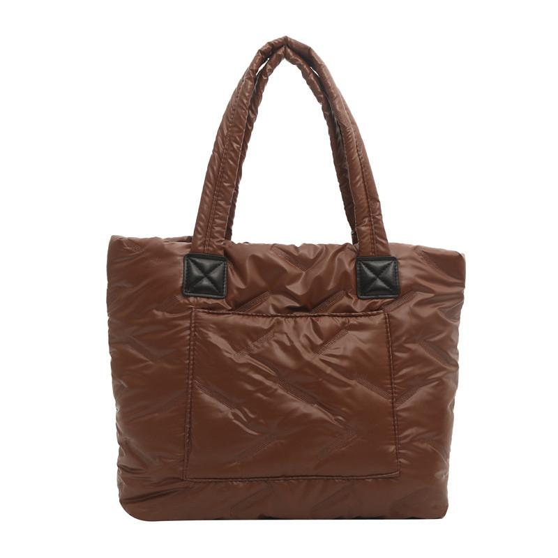 Stylish Large Capacity Tote Bag For Women With Minimalist Design In Black Brown Pink Green Gold