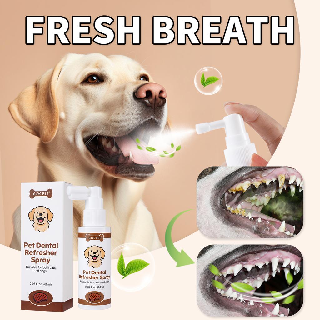 GJYC PET Beef Flavor Pet Oral Fresh Spray Cleanses Teeth Freshens Breath Removes Odors Dental Care For Dogs Cats