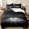 Dramatic Basketball Court Print Duvet Cover Set (1 Duvet Cover & 1/2 Pillowcase) Monochrome Sports Bedding Set for Teen Bedroom