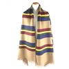 Great HERMES Shawl Brown Multi Camel Mens Used