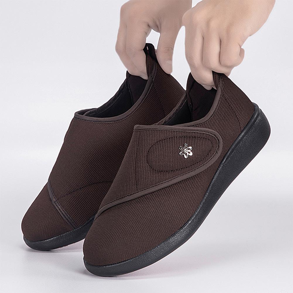 Diabetic Shoes for Women Wide Width Walking Sneakers Adjustable Closure Slip-on Mother Shoes for Elderly Swollen Feet Outdoor