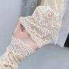 Anti-UV Lace Ice Silk Sleeves Sun Protection Long-sleeved Glove Sunscreen Sleeve Arm Covers UV Insulation Cycling Gloves Outdoor