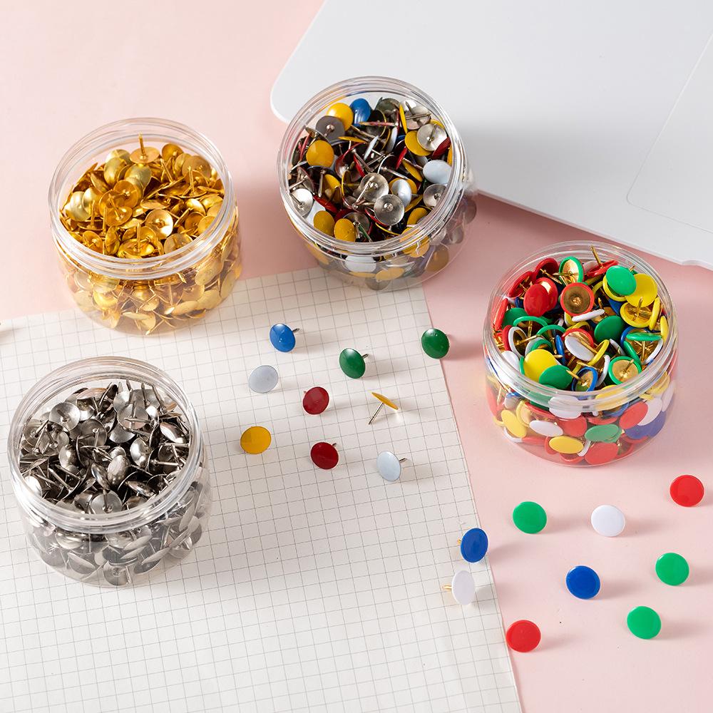Nickel-Plated Round Thumbtacks for Cork Boards - Photo Wall Decoration & Office Supplies. Silver Thumbtacks 300 pcs/box