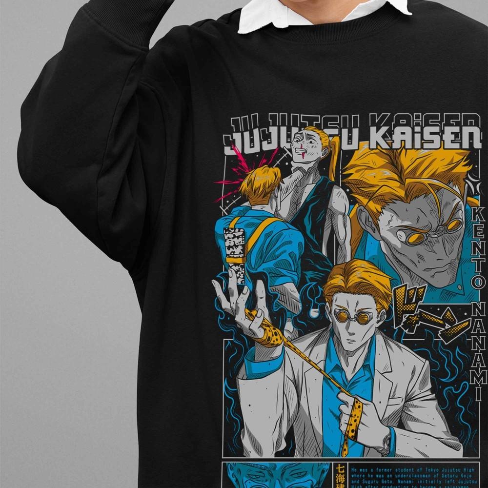 

Jujutsu Kaisen Sweatshirt Nanami Sweater JJK Anime Pullover Gojo Satoru Sukuna XL