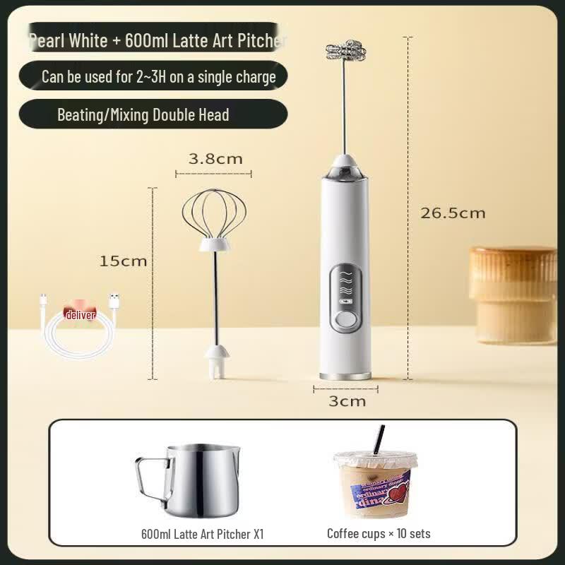 Qiiway Cordless Electric Egg Beater & Milk Frother
