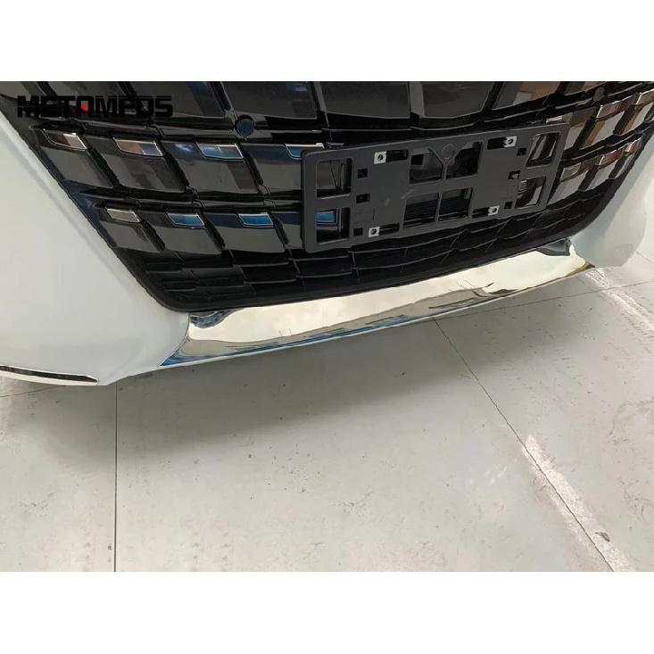 For Toyota Alphard Vellfire 2024 2025 2026 Steel Front Bumper Lip Trim Body Kit Spoiler Splitter Diffuser Protector Accessories