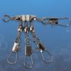 20Pcs Fishing Lure Hook Connector Fishing Snap Connector 3 Way Rolling Swivels Heavy Duty Sea Fishing Tackle Accessory