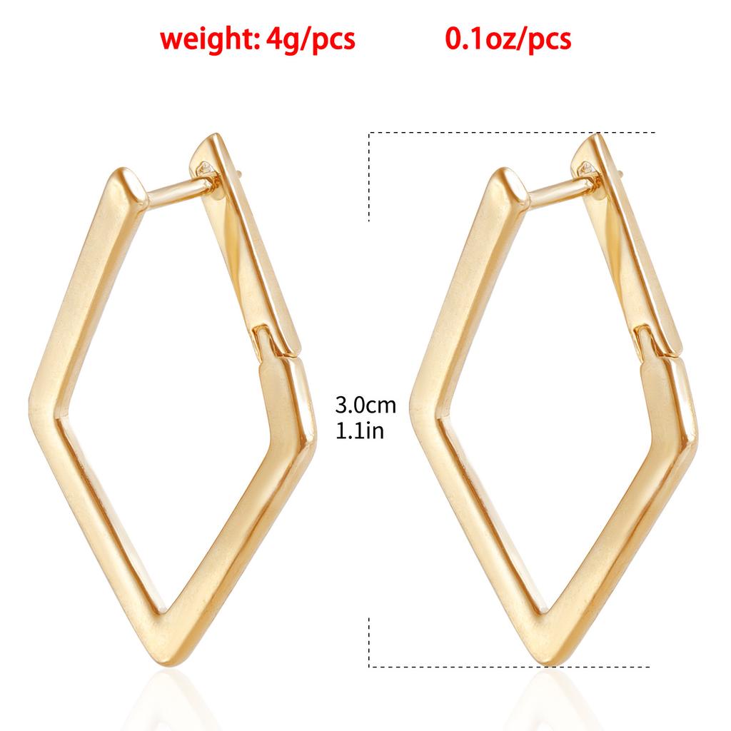 Cross-Border Jewelry, Korean Version Of Women'S Earrings, Simple Geometric Quadrilateral Design Studs, Niche Rhombus Earrings