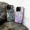 Buntglas Handyhülle Für iPhone 17,16,15,14,13,12,11 Plus,Pro Max,XS,Bunte Silber Schwarz Hülle