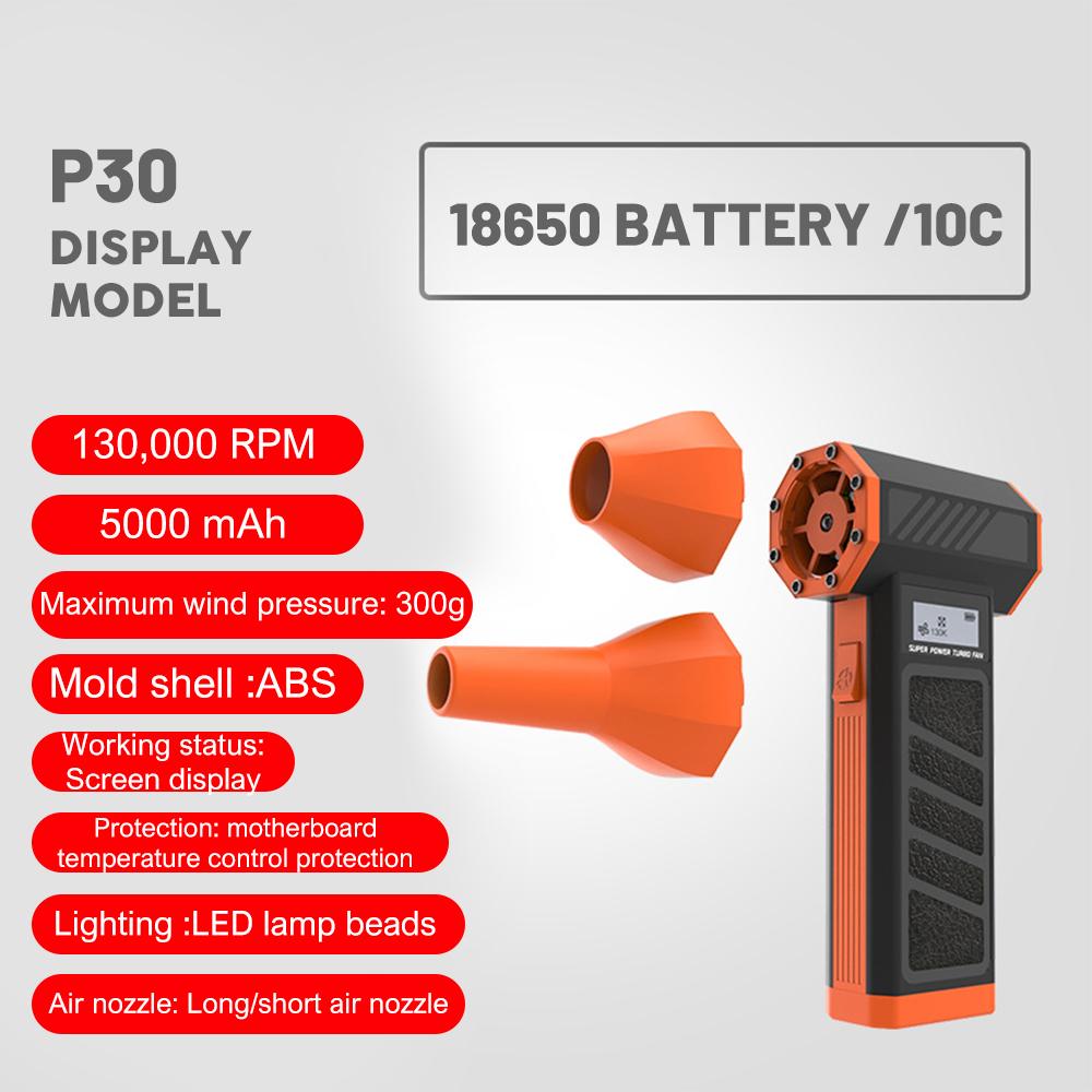 

Электрический воздуходув 130000 об/мин Мини турбо вентилятор 3 скорости ветра Перезаряжаемый Супермощный реактивный воздуходув для автомобиля, клавиатуры оранжевый