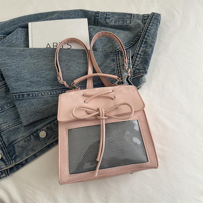 

Campus Simple Large Capacity Transparent Pain Bag Female Hand Shoulder School Bag Student Dagu Handbag Female