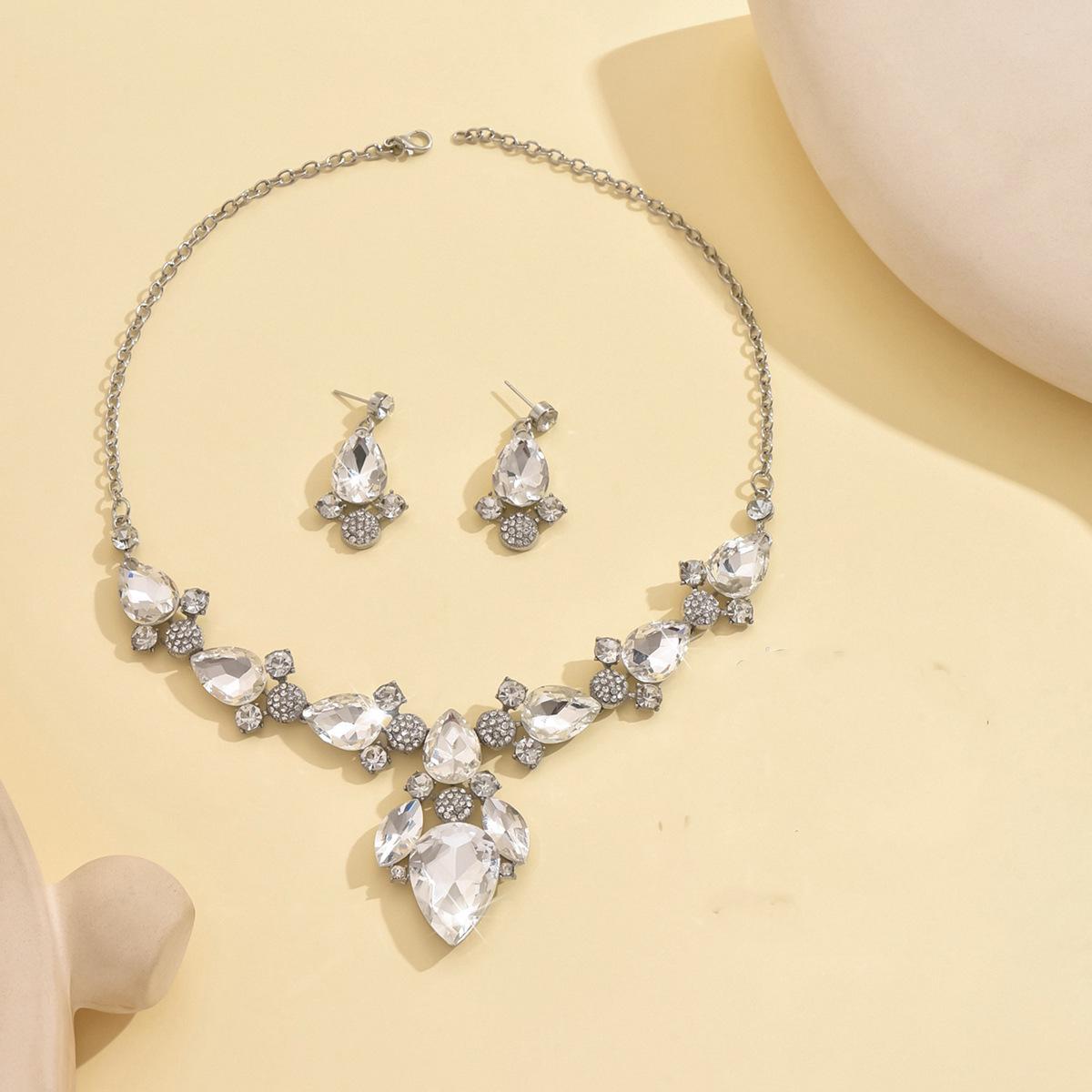 European Luxury Crystal Jewelry Set: Elegant Evening Party  Bridal Accessories