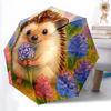 1pc Hedgehog Flowers Automatic Opening/Closing Folding Umbrella with 8 Ribs,Windproof Portable Sunshade Umbrella Holiday Gift Yy260401076