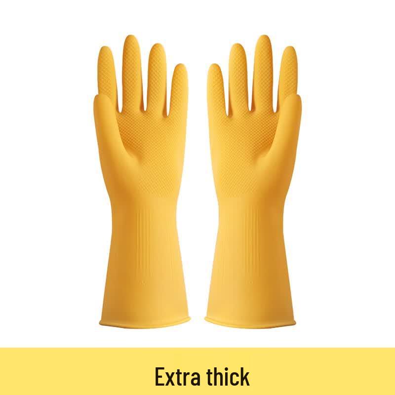 Heavy-Duty Waterproof Latex Rubber Work Gloves