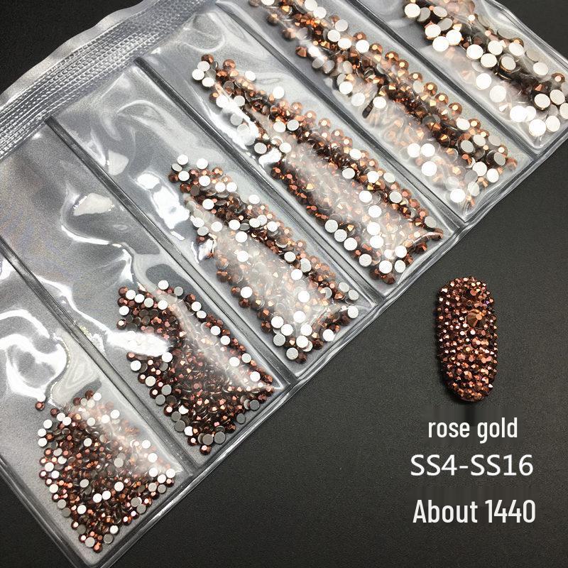 6-Grid Flat-Back Nail Art Rhinestone Set (1440pcs) - Mixed AB & Clear Glass Rhinestones Nail Decorations