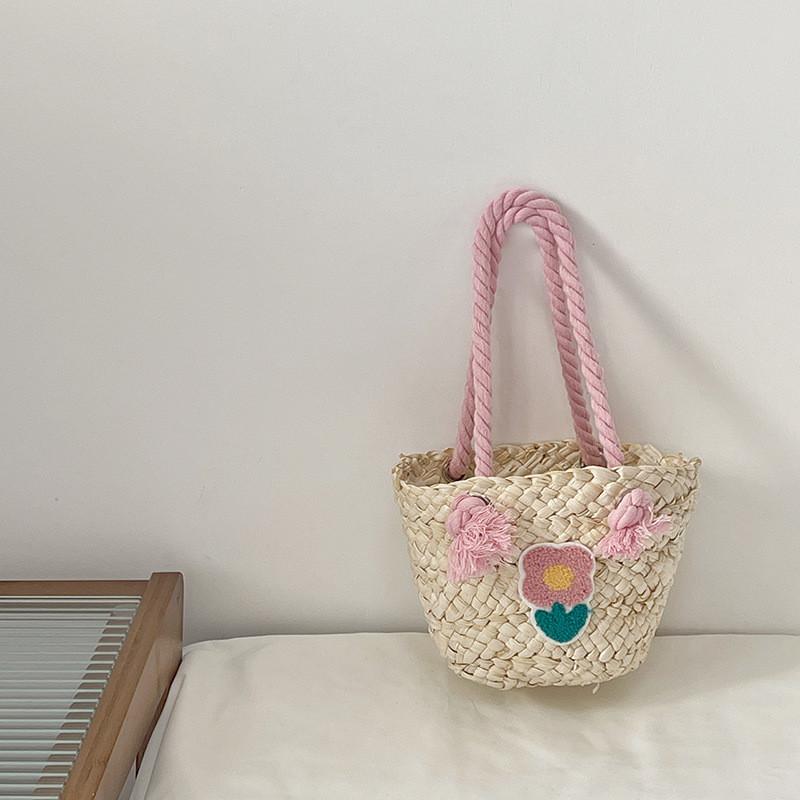 Modern Children's Casual Handbag Handwoven Straw Bag Available In Multiple Colors