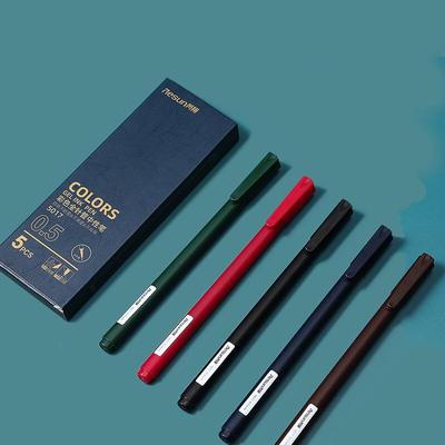 5 sztuk Retro kolory zestaw długopisów żelowych Multi Macaron Morandi kolor 0.5mm długopisy kulkowe do pamiętnika rysunek pisanie prezentów szkoła