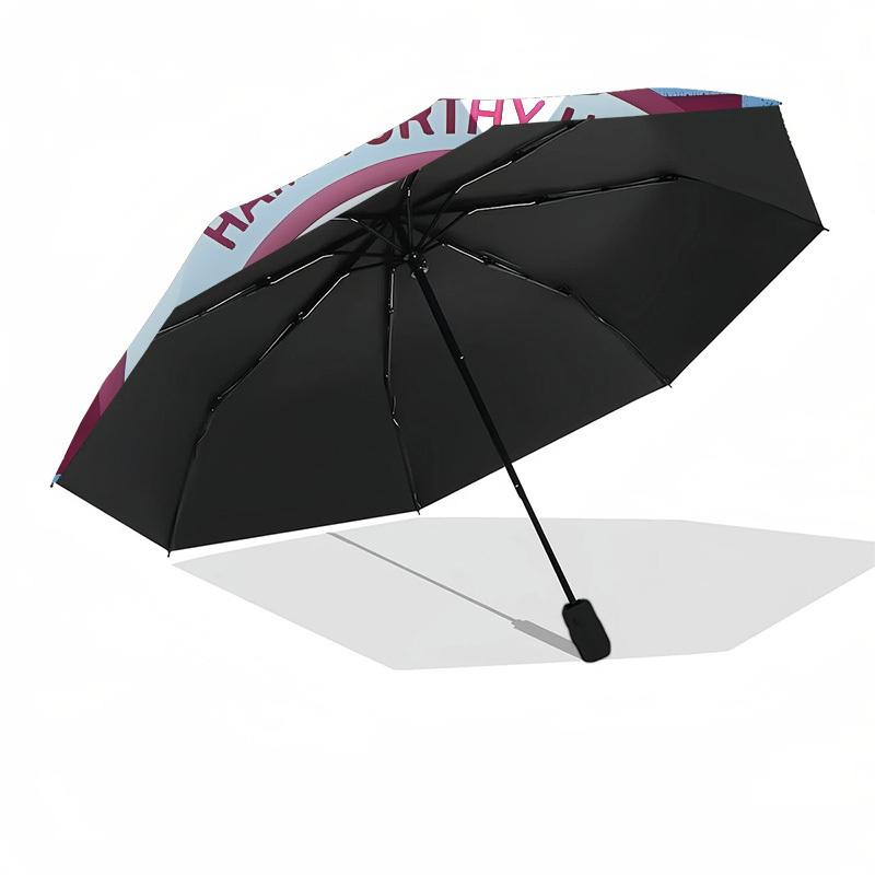 Hamworthy United, Football Club Automatic Opening and Closing, 8 rib Structure Portable Umbrella, Suitable for Men and Women in All Seasons