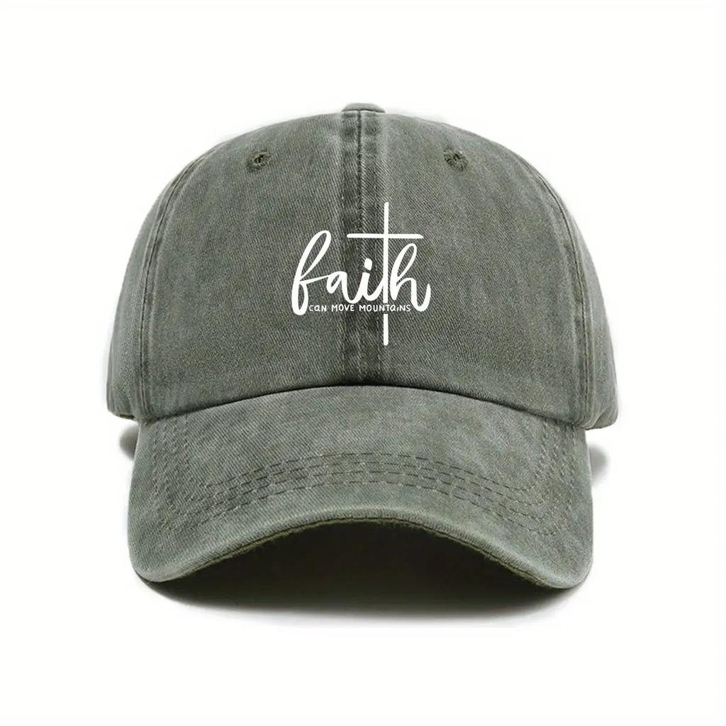 "Faith" Verstellbare Baseballkappe - Schwarz Atmungsaktive Snapback, Unisex Lässige Kopfbedeckung für Männer & Frauen