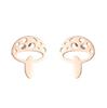 Halloween Cherry Studs, Mushroom Earrings & Hollow Bear Paw Heart Ear Cuff - Stainless Steel Jewelry