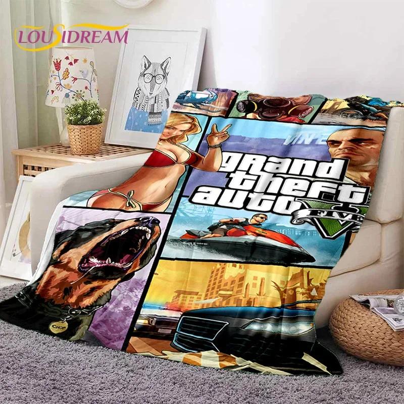 GTA Game Grand Theft Auto Gamer Soft Flannel Blanket for Beds Bedroom Sofa Picnic,Throw Blanket for Cover Outdoors Leisure Gift