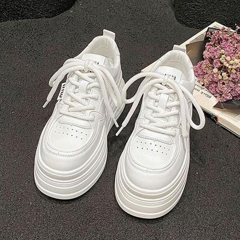 

Mesh breathable women s shoes lightweight and versatile casual muffin shoes women s 2025 spring new super thick-soled heightening little white shoes 40 белый