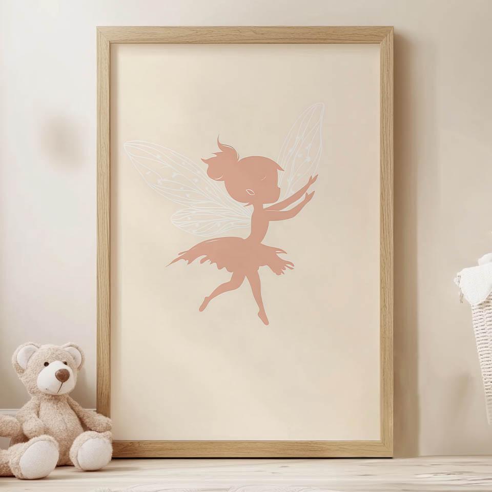 Plakat Magia Wróżki W Różu Plakat Magia Wróżki W Różu, 50X70 Cm, Rama Aluminiowa Czarna, Papier Matowy 230 Gsm