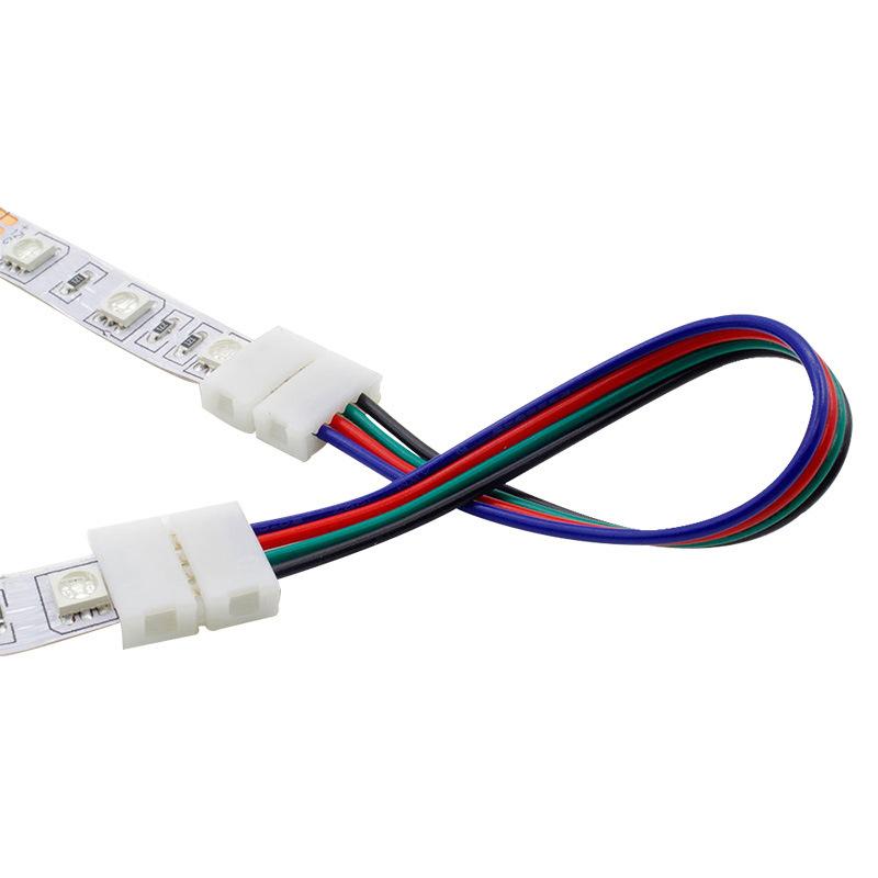 1 Adet 4 Pin 10mm RGB LED Şerit Konektörü Kaynaksız Konektör 5050 SMD RGB LED Şerit Konektörü Aksesuarları