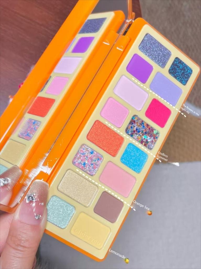 Cheeryep Palette Ombretti 16 Colori Edizione Limitata per la Festa dei Bambini, Nuovi Temi #20 Fuochi d'Artificio e #21 Braci