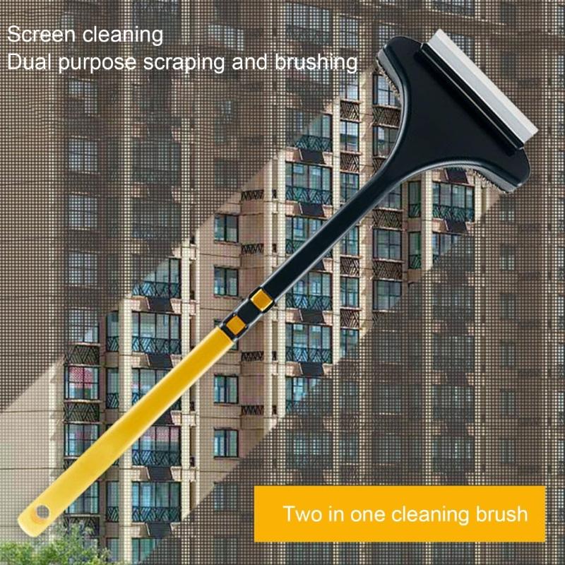 Multifunctional Window Cleaner Brush DualHead Design for Easy Window Cleaning and Water Scraper Window Wiper