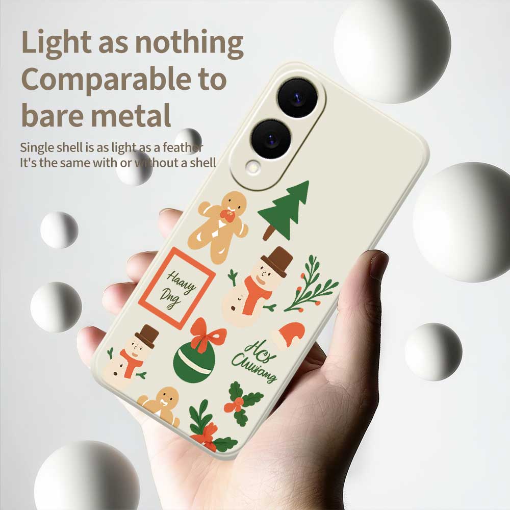 For Samsung Galaxy S25 Edge Case Christmas Snowman Pattern Printing Straight Edge TPU Phone Back Cover