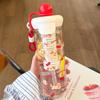 New stainless steel float thermos cup high value outdoor portable rope straw cup cute cartoon water cup