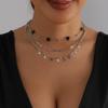 Retro Dark Style Star Sequin Three-Layer Necklace - European & American Inspired Light Luxury