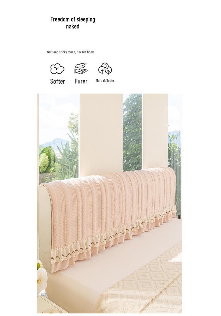 New Style All-Season Cotton-Linen Bedside Skirt Cover - Non-Slip, Luxurious & Light