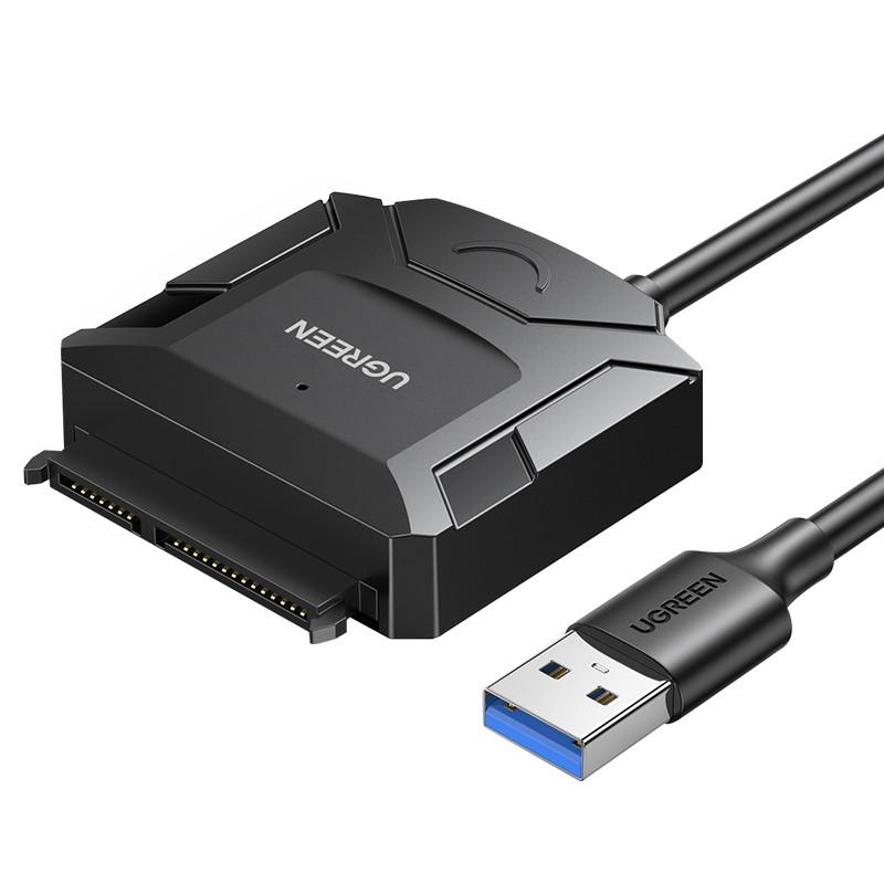 Ugreen USB 3.0 to SATA Adapter for HDD & SSD - High-Speed Black (CR108)