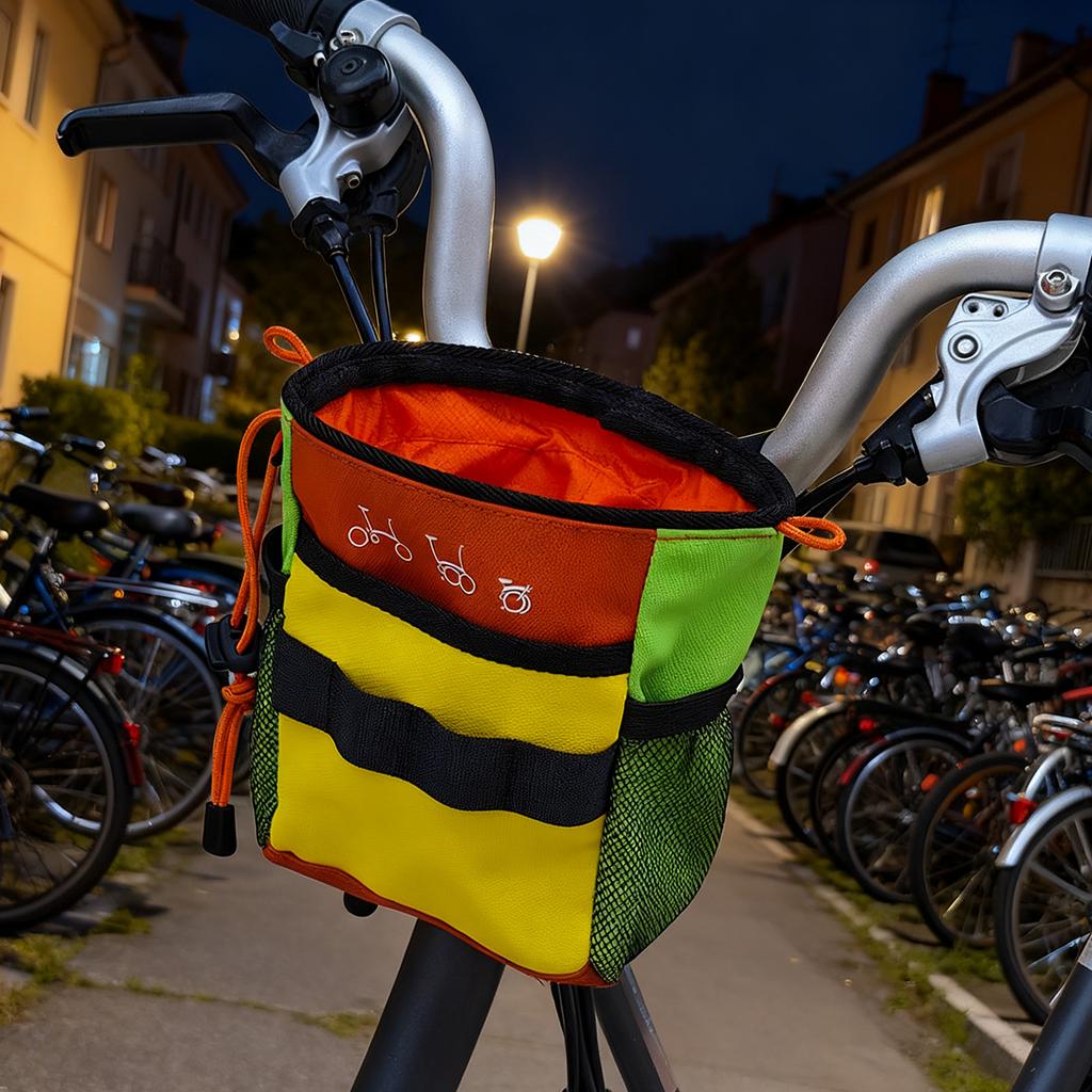 Bike Handlebar Bag Fit for Brompton Waterproofing Nylon Multifunctional Bike Seat Saddle Bag for Cycling