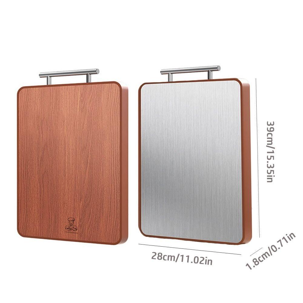 Stainless Steel Double-sided Chopping Board Antibacterial Mildew-proof Cutting Board Ebony Rust Proof Chopping Block