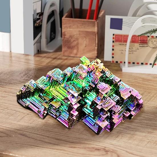Decorarea turnului cristalin de bismut Vindecare Piatra naturala Echilibrare energetica Chakra Terapie Meditatie Ornament piramidal de bismut din metal