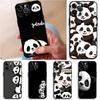 Funda Phone Cover Phone Case for Apple iPhone 17 Pro Max 13 17e 14 Air 16 12 XR XS MAX 11 15 Pro 7 8 Black White Panda