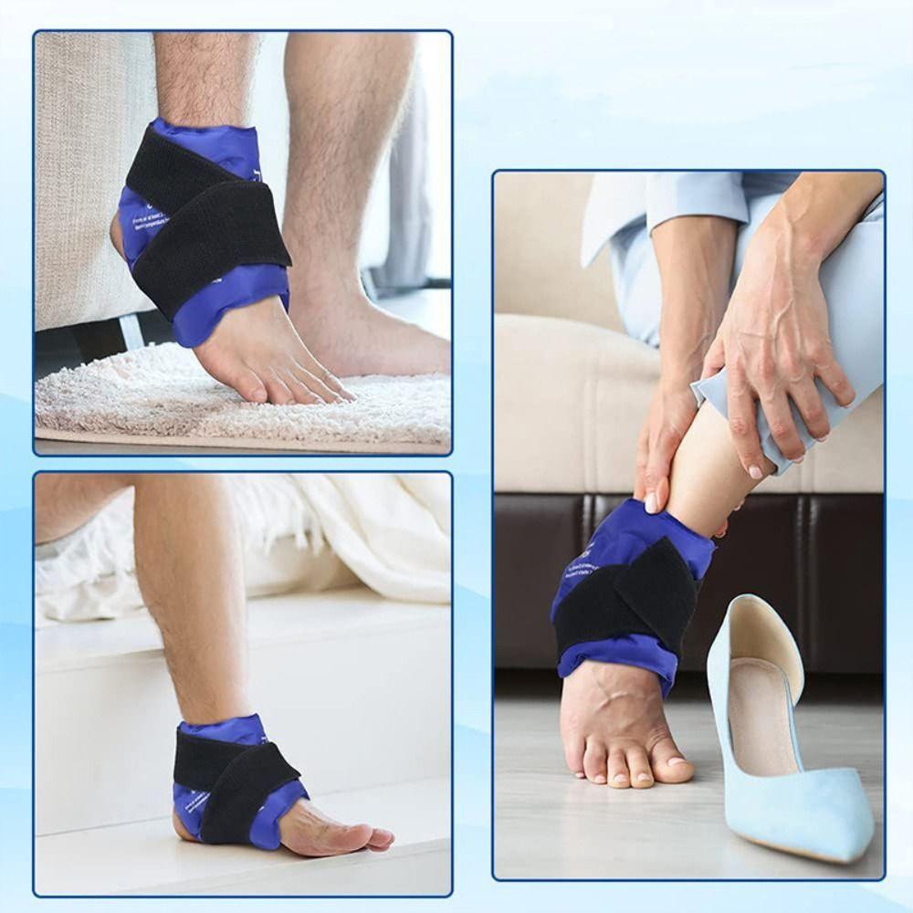 Reusable Gel Ice Pack Hot Cold Therapy Pain Relief Ankle Brace Ice Pack Dual Temperature Flexible Strap Design Nylon Gel Pack