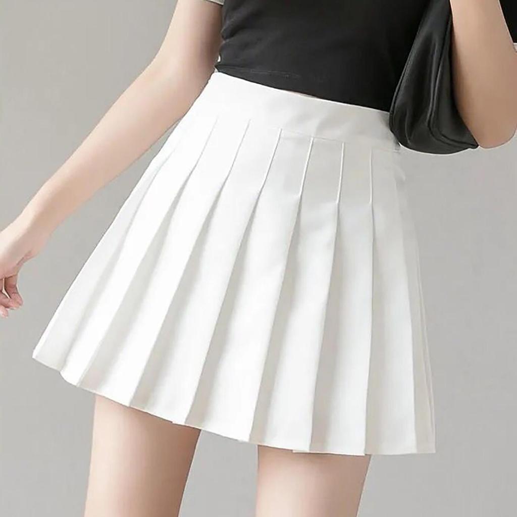 Women's Fashion High Waist Pleated Skirt Slim Waist Casual Tennis Skirt