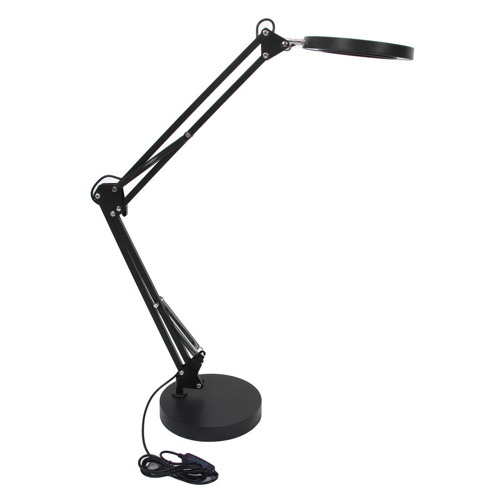 Desktop LED Light 3000K‑6000K 10 Brightness 72 Light Chips Beauty Swing Arm Lamp with 5X Magnifying