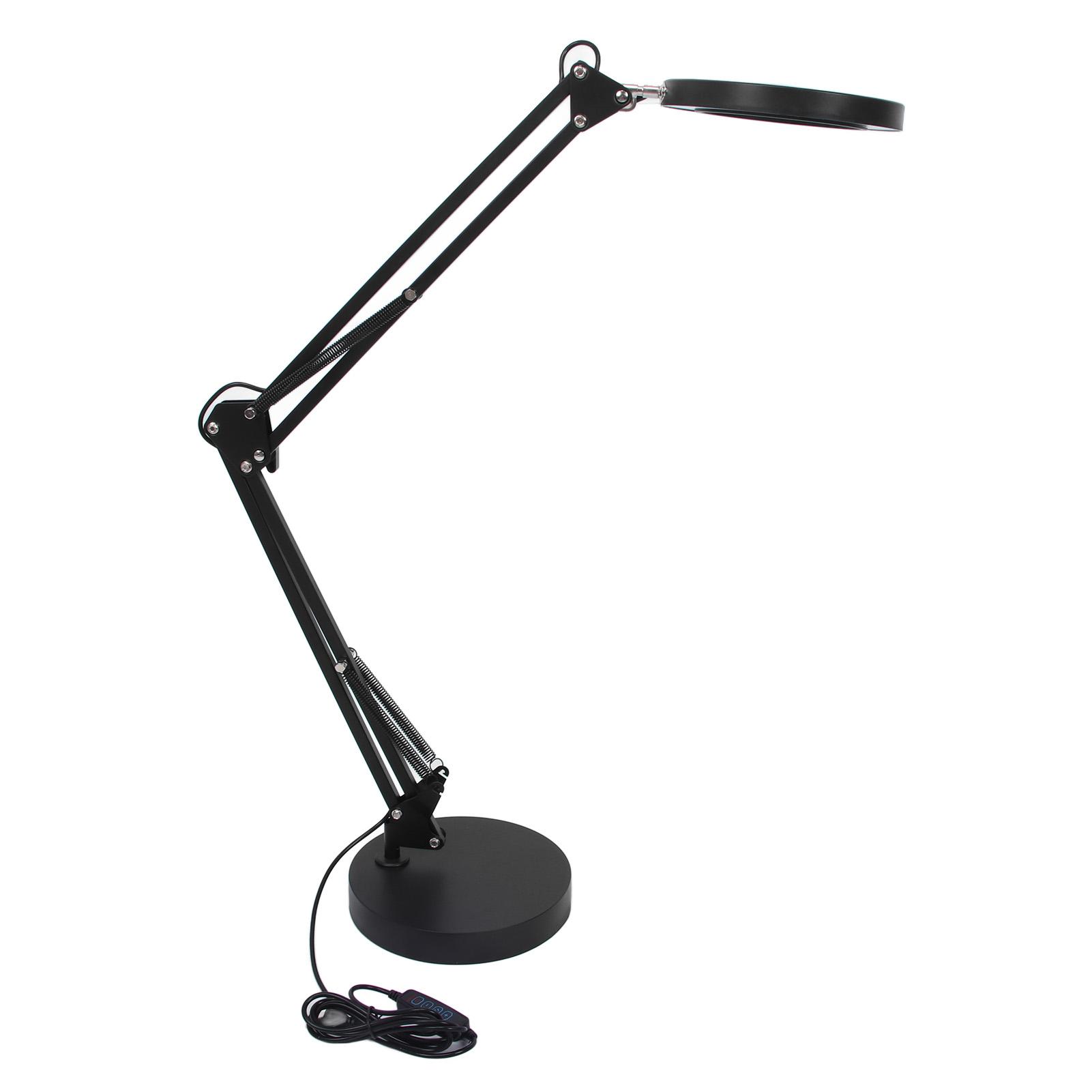

Настольная светодиодная лампа 3000K‑6000K 10 Яркость 72 световых чипа Beauty Swing Arm Lamp с 5-кратным увеличением чёрный
