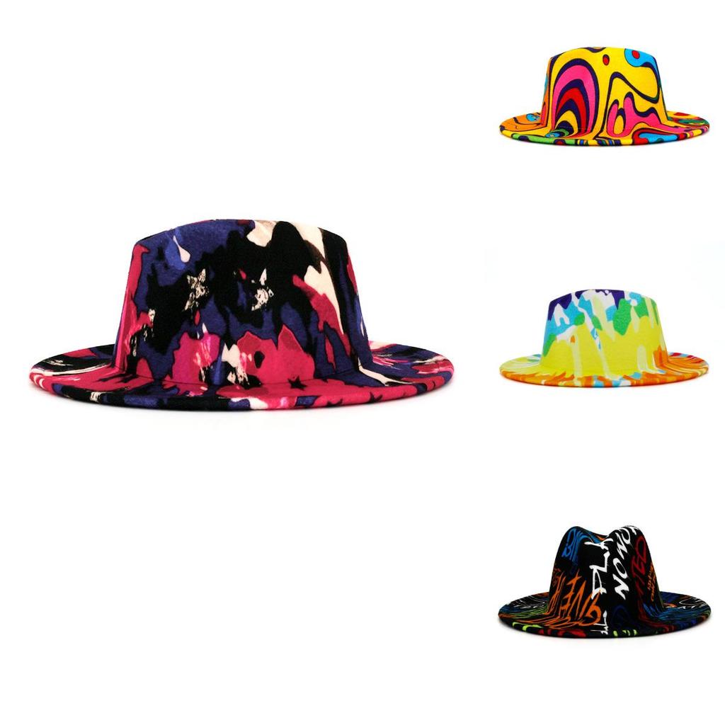 Trendy Jazz Hat For Men In Tie-dye Wool With Breathable And Waterproof Features