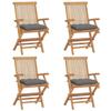 VidaXL Set of 4 Garden Chairs with Cushions, Patio Seats, Dining Chairs, Outdoor Patio Furniture, 3065633